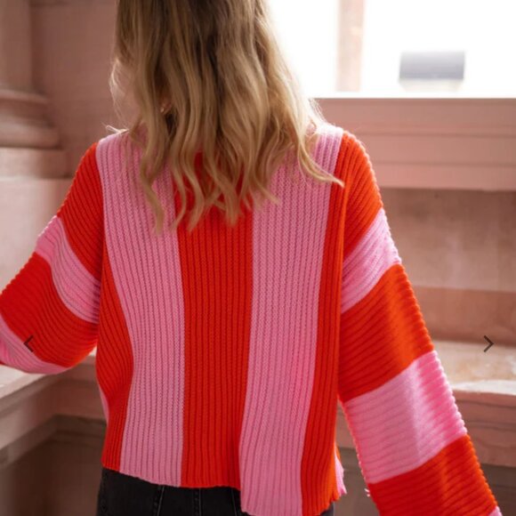 Easy Clothes Pink and Orange Masson Sweater - OS - Picture 8 of 8